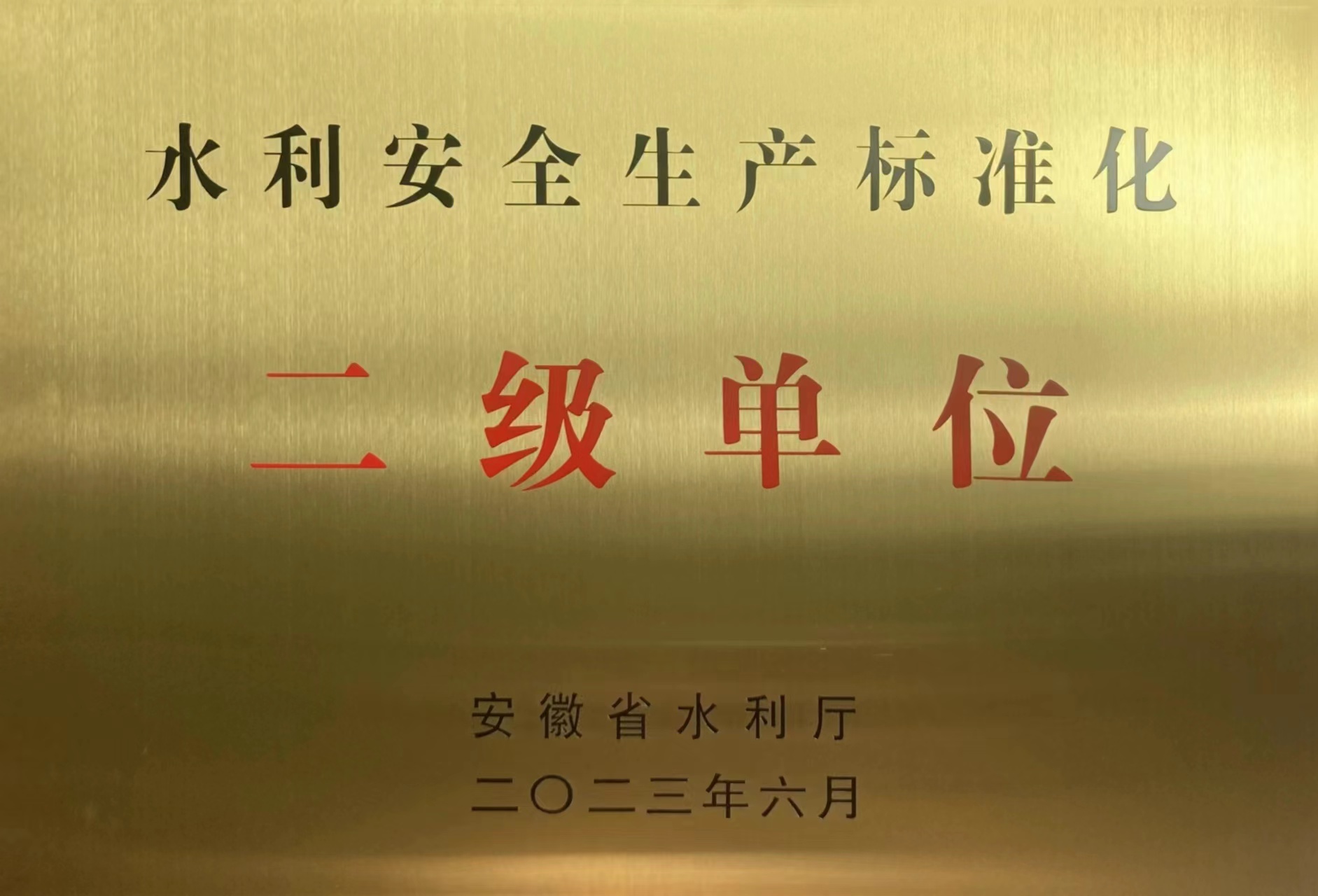 水利安全生產(chǎn)標(biāo)準(zhǔn)化二級(jí)單位